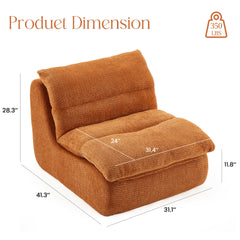 Upholstered Accent Sofa, Modern Armchair with Soft Cushioned Seat, Stylish Sofa for Living Room, Bedroom, or Office