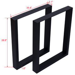 Square Table Legs 28X 35" ,Wide Metal Table Legs , Heavy Duty Steel Desk Legs Table Leg Dining Table Legs Coffee Desk Leg, Set of 2