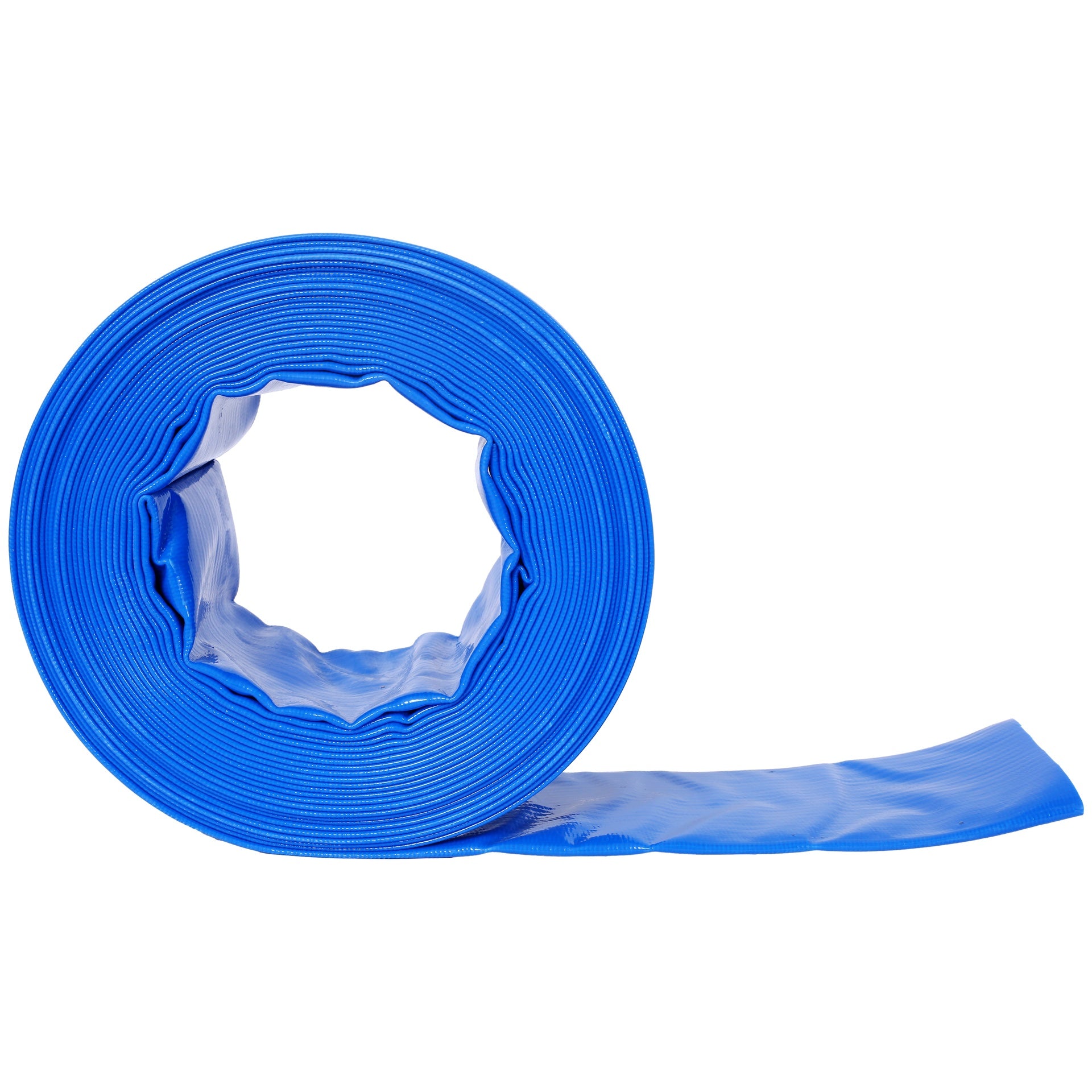 3"x50FtPool Backwash Hose, Blue Heavy Duty Reinforced PVC Lay Flat Water Discharge Hose for Swimming Pool Filter Pump,with 2 Clamp