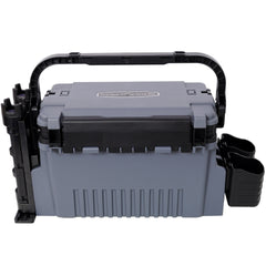 Dual-layer Fishing Tackle Box,Tackle Box Organizer Fishing Box Large,With 2pcs Rod Holder,2pcs Cup Holder,1pc Carring Strap,Gray