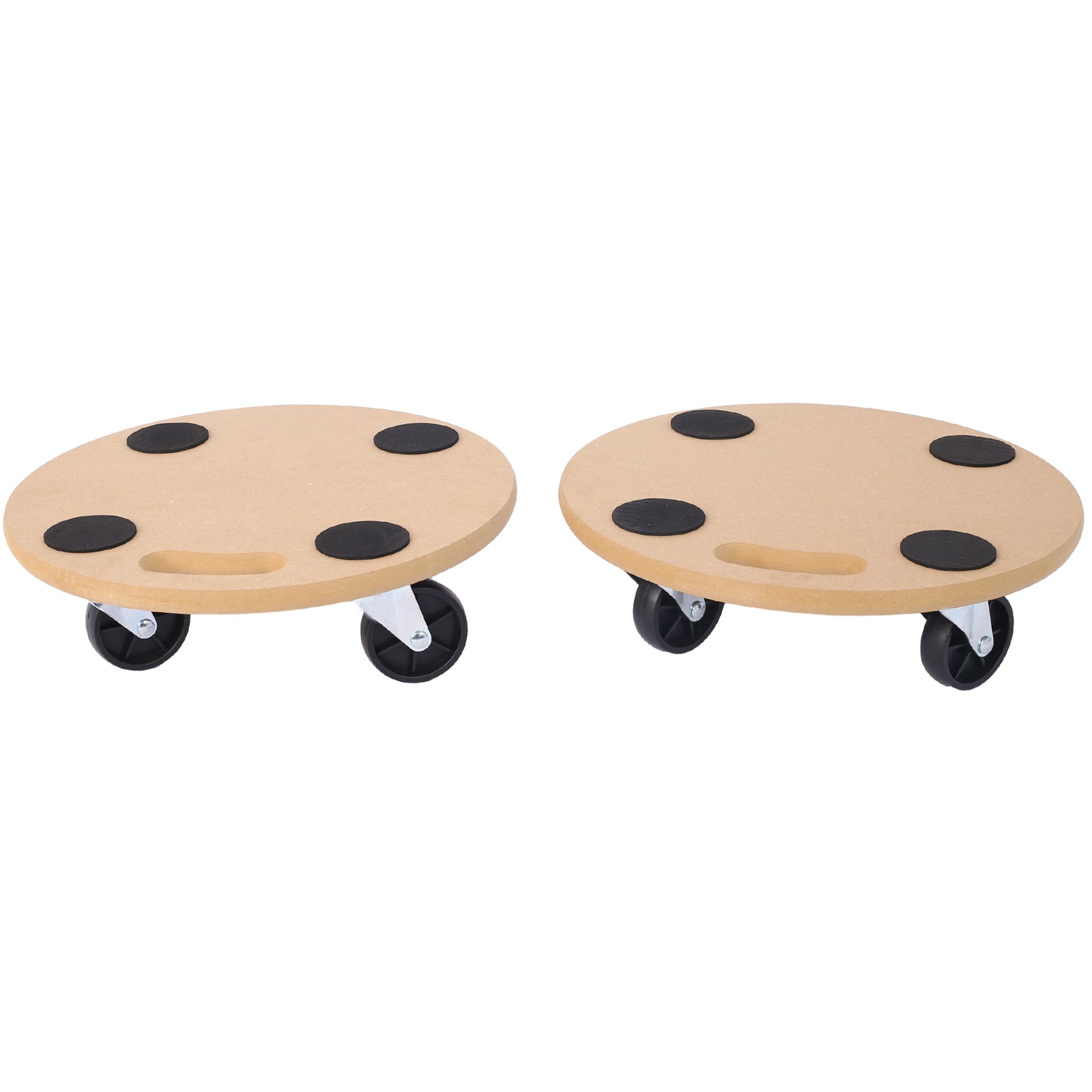 Furniture Moving Dolly, Heavy Duty Wood Rolling Mover with Wheels for Piano Couch Fridge Heavy Items, Securely Holds 500 Lbs (4pcs 15" Round Platform)
