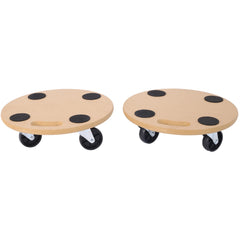 Furniture Moving Dolly, Heavy Duty Wood Rolling Mover with Wheels for Piano Couch Fridge Heavy Items, Securely Holds 500 Lbs (4pcs 15" Round Platform)