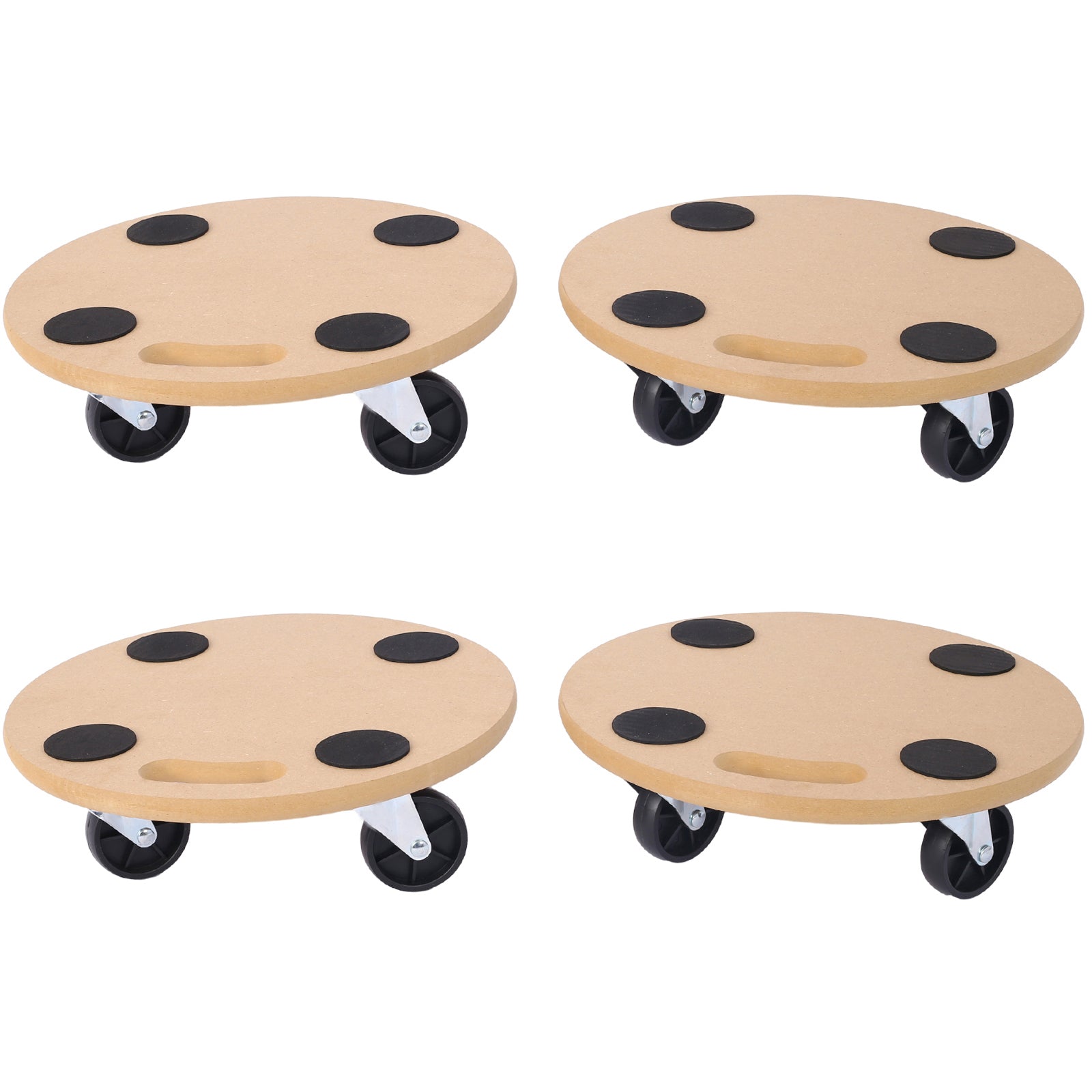 Furniture Moving Dolly, Heavy Duty Wood Rolling Mover with Wheels for Piano Couch Fridge Heavy Items, Securely Holds 500 Lbs (4pcs 15" Round Platform)