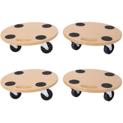 Furniture Moving Dolly, Heavy Duty Wood Rolling Mover with Wheels for Piano Couch Fridge Heavy Items, Securely Holds 500 Lbs (4pcs 15" Round Platform)