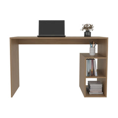 Computer Desk, 3 Shelves, Light Pine