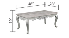 Melrose Traditional Style Coffee Table Made with wood in Silver Finish