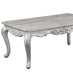 Melrose Traditional Style Coffee Table Made with wood in Silver Finish