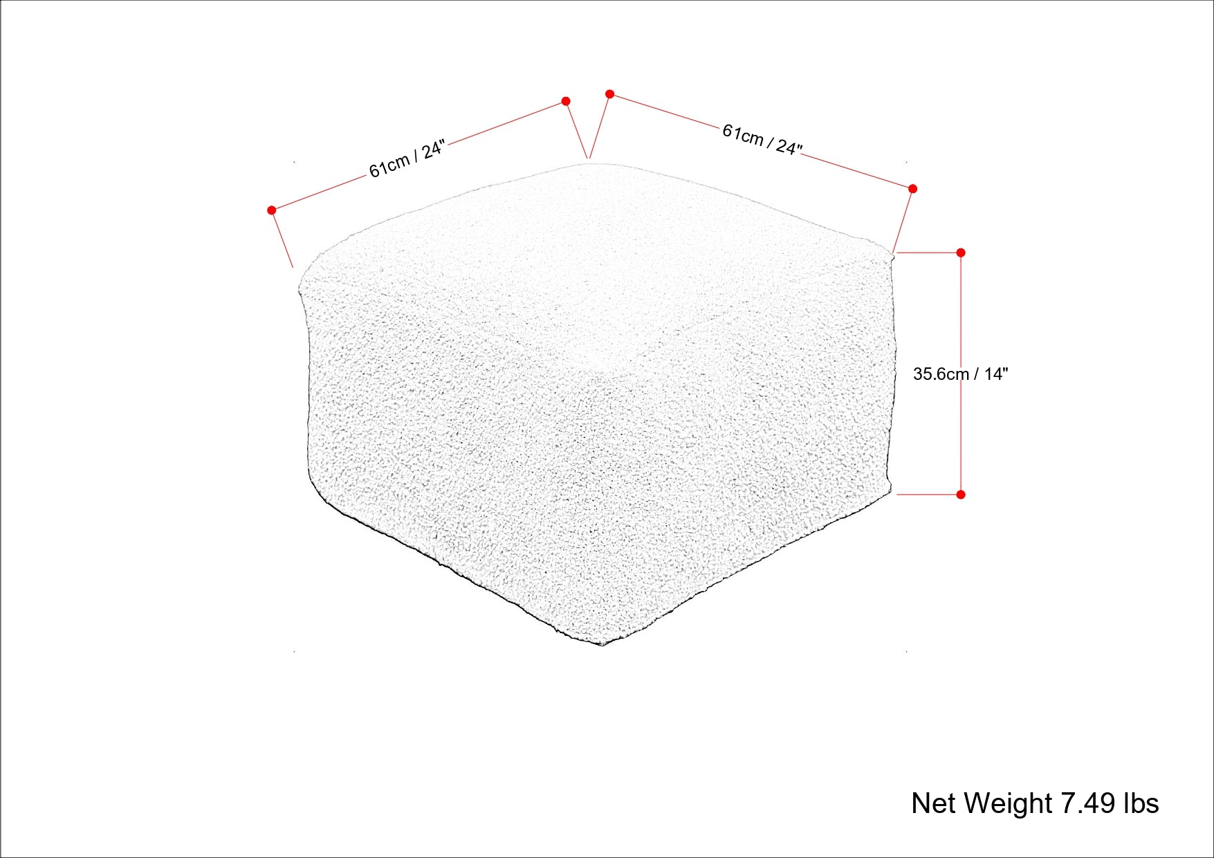 Chantal Square Pouf