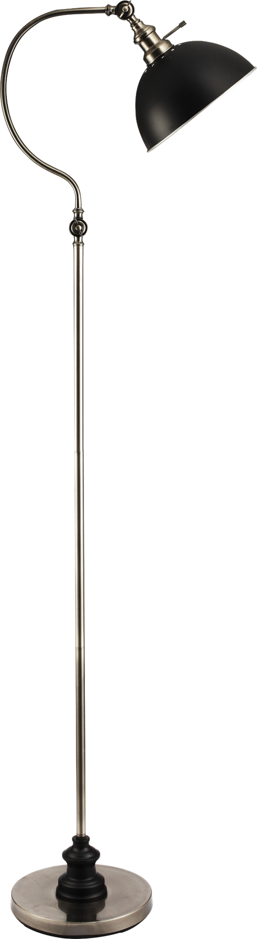 56''H SATIN NICKLE GOOD NECK FLOOR LAMP