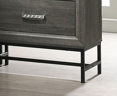 Contemporary Style 4-Drawers Chest 1pc Metal Legs Acrylic Accent Drawer Handles Gray Finish Bedroom Furniture