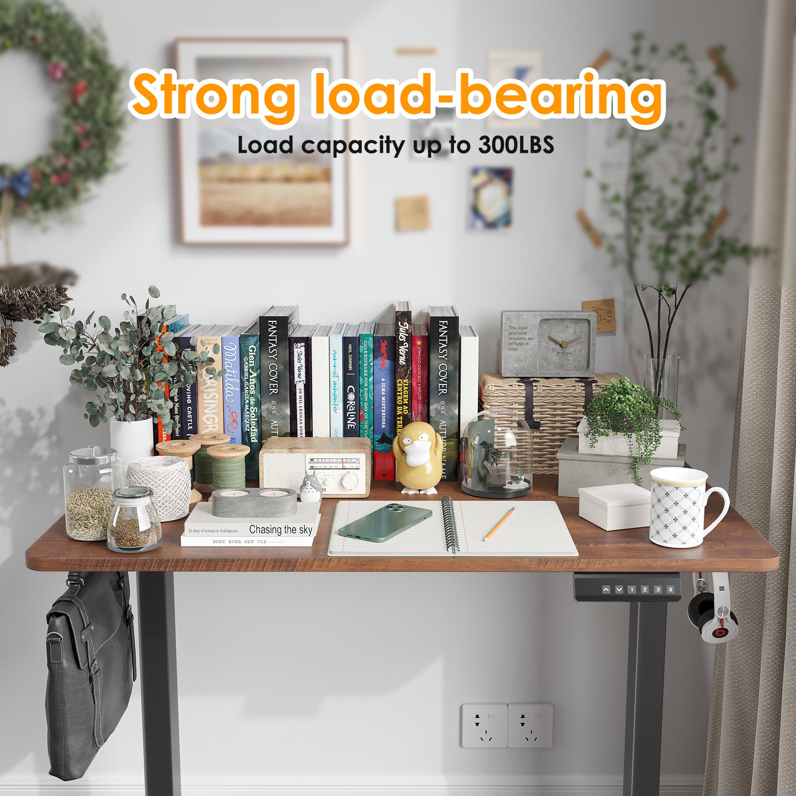 STARY Electric Standing Desk Adjustable Height Sit Stand Home Office Desk with Splice Board
