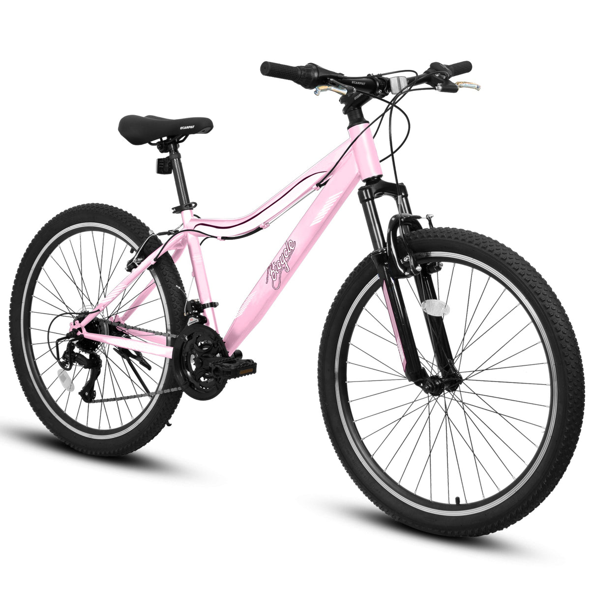 A26208D Mountain Bike 24/26 Inch, High-Density Carbon Steel Frame, 21 Speed, Front Suspension, Dual V-Brakes, 80% Pre-Assembled for Men Women Teens