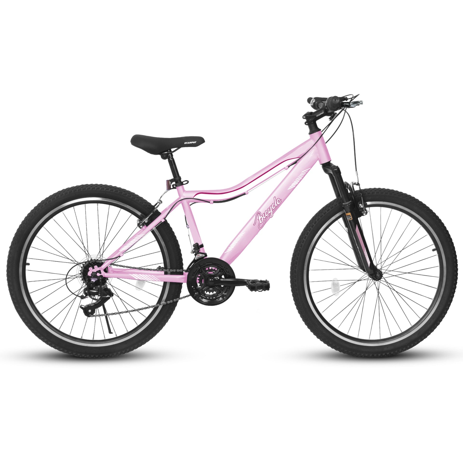 A26208D Mountain Bike 24/26 Inch, High-Density Carbon Steel Frame, 21 Speed, Front Suspension, Dual V-Brakes, 80% Pre-Assembled for Men Women Teens