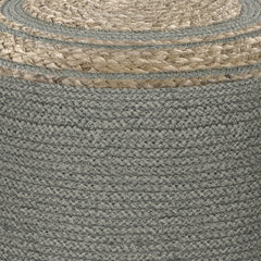 Serena - Round Braided Pouf - Dove Grey