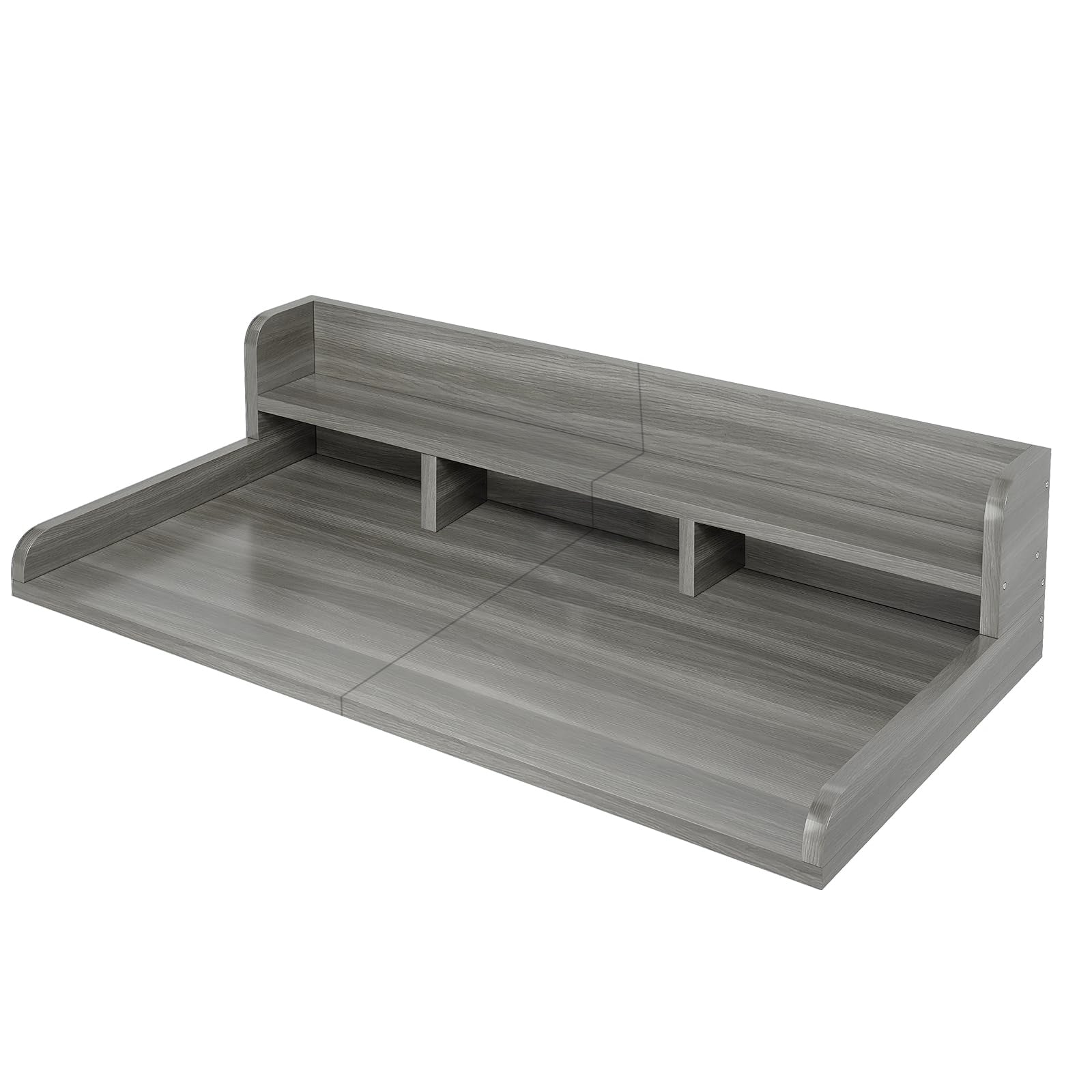 Washer Dryer Countertop with Non-slip Pads, Laundry Wood Shelf Topper with Edge, 54" Width x 27.5" Depth Double Layer Organizer for Washer and Dryer Laundry Hamper Counter Storage (Gray Stripe Color)