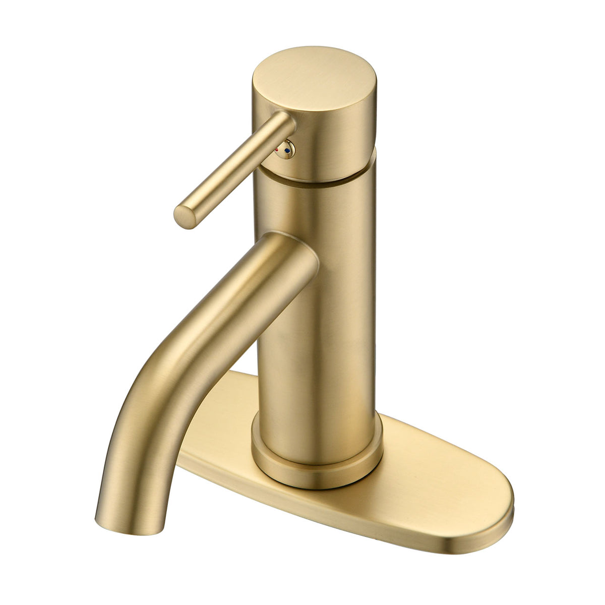 Universal 1 & 3-Hole Bathroom Faucet, ADA Compliant with 6.57" High Waterfall Spout in Brushed Gold Stainless Steel