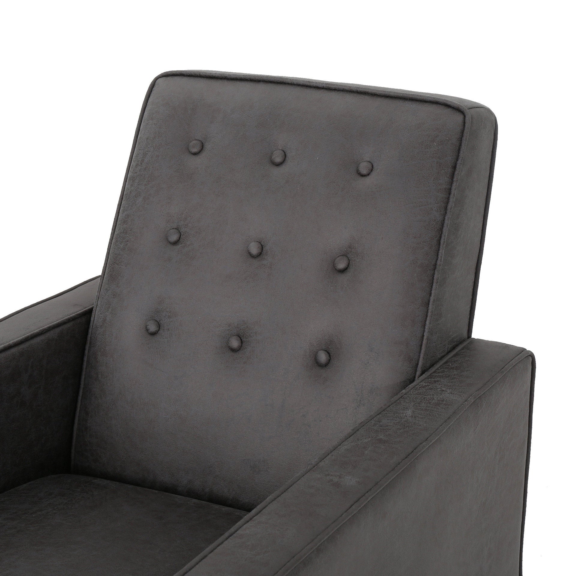 Fabric Recliner Chair Mid-Century Modern Recliner Pushback Single Recliner Sofa with Thicker Seat Cushion Tufted Upholstered Sofa with Wooden leg for Living Room Bedroom