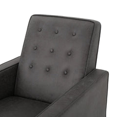 Fabric Recliner Chair Mid-Century Modern Recliner Pushback Single Recliner Sofa with Thicker Seat Cushion Tufted Upholstered Sofa with Wooden leg for Living Room Bedroom