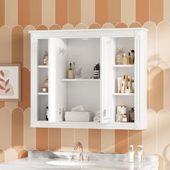 36'' x 28'' Medicine Cabinet, Wall Mounted Bathroom Storage Cabinet, with 1 Adjustable Shelf, Wall-Mounted Medicine Cabinet for Bathroom, Soft-Closing Hinges, Swing-Open Doors