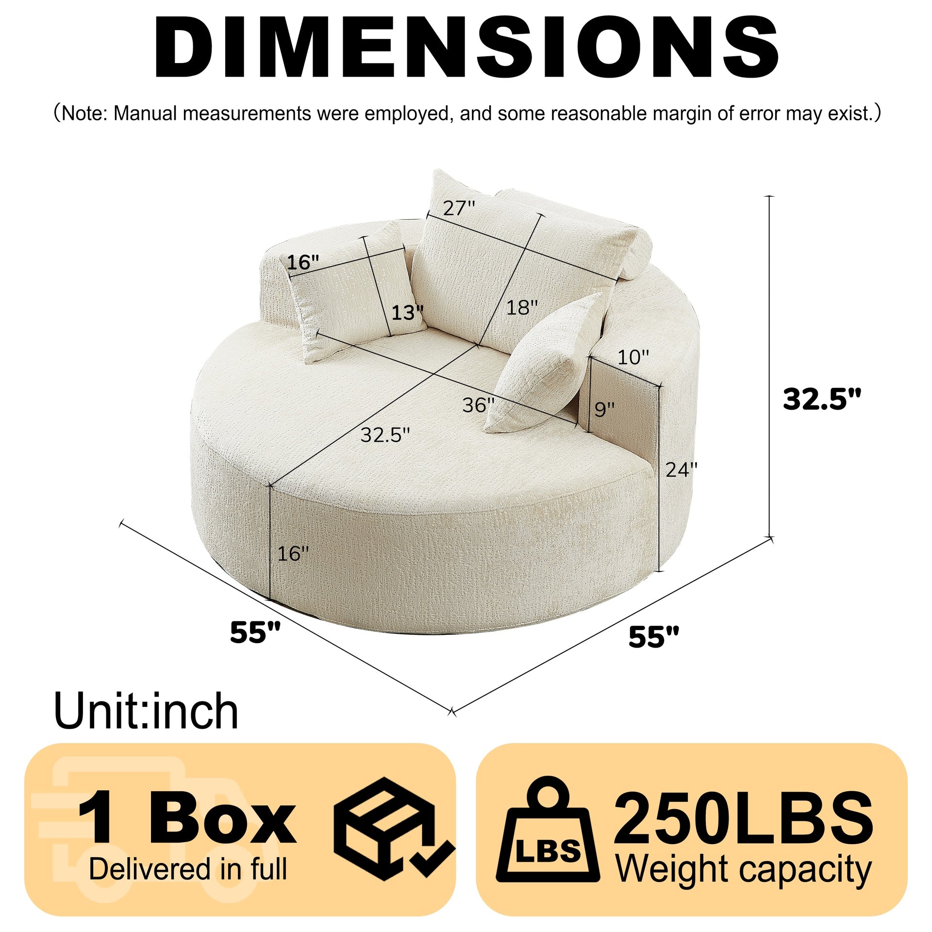 55'L Chenille Sponge single sofa,No Assembly Required,Fluffy Modern Sleeper Chair for Living room, Bedroom, Lounge and Projection Room(Not a swivel chair.)