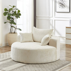55'L Chenille Sponge single sofa,No Assembly Required,Fluffy Modern Sleeper Chair for Living room, Bedroom, Lounge and Projection Room(Not a swivel chair.)