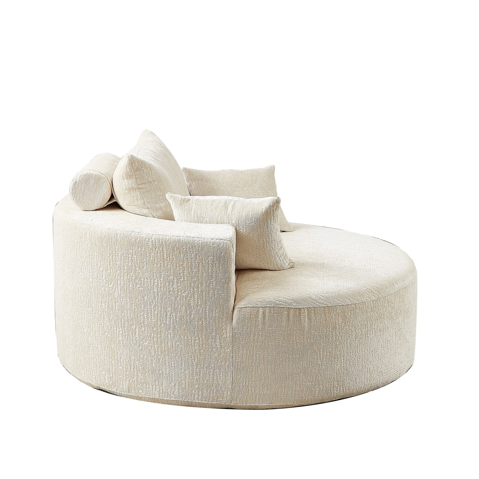 55'L Chenille Sponge single sofa,No Assembly Required,Fluffy Modern Sleeper Chair for Living room, Bedroom, Lounge and Projection Room(Not a swivel chair.)