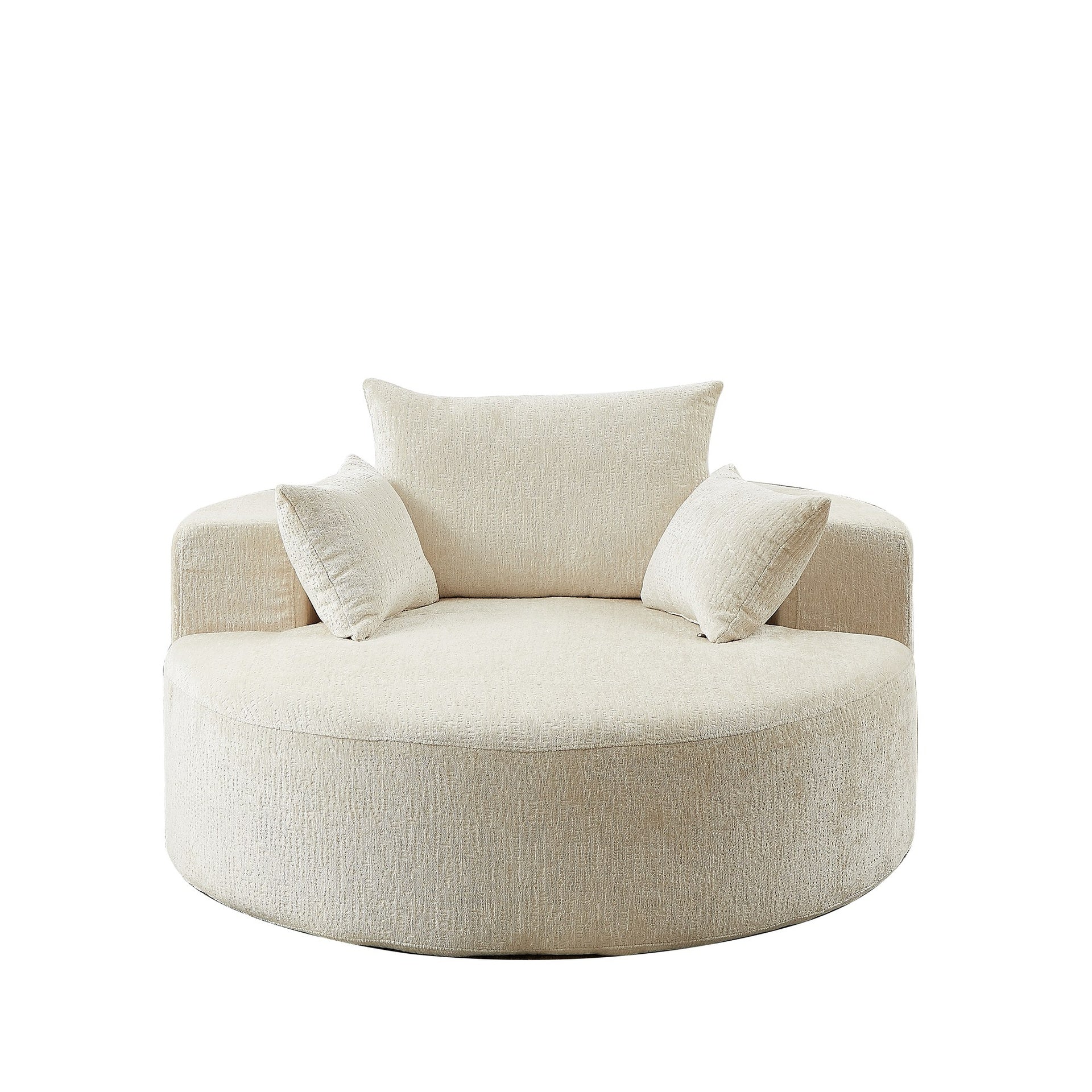 55'L Chenille Sponge single sofa,No Assembly Required,Fluffy Modern Sleeper Chair for Living room, Bedroom, Lounge and Projection Room(Not a swivel chair.)