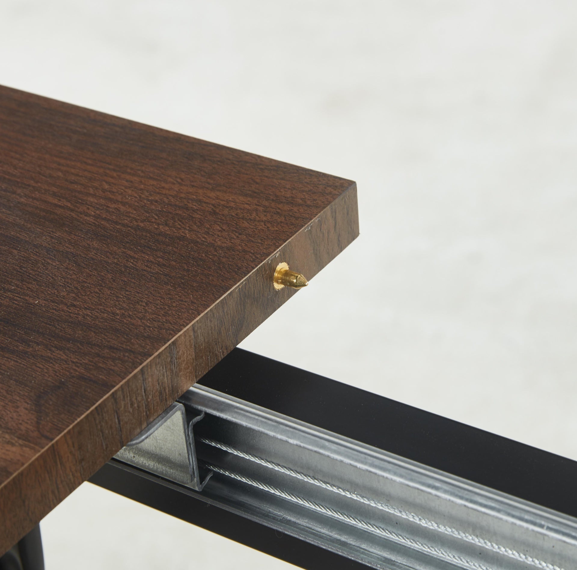 walnut color,Square Extendable Dining Table with metal leg,Modern Space Saving Kitchen Table for Living Room(55.11''/ 70.86" L x 31.5" W x 29.5" H)