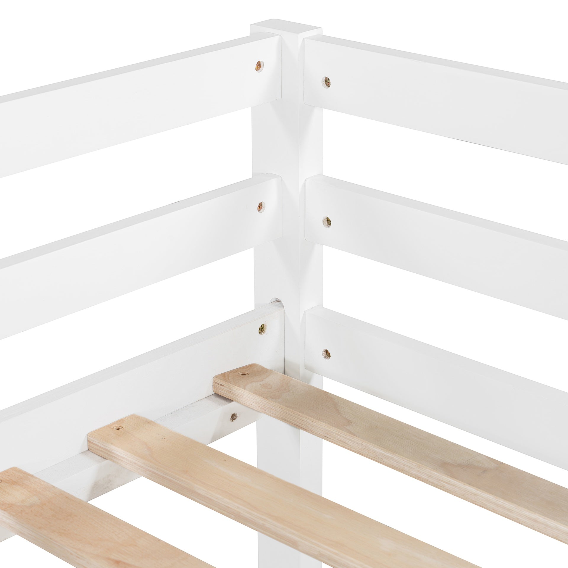 Loft Bed with Slide, Multifunctional Design, Twin (White)