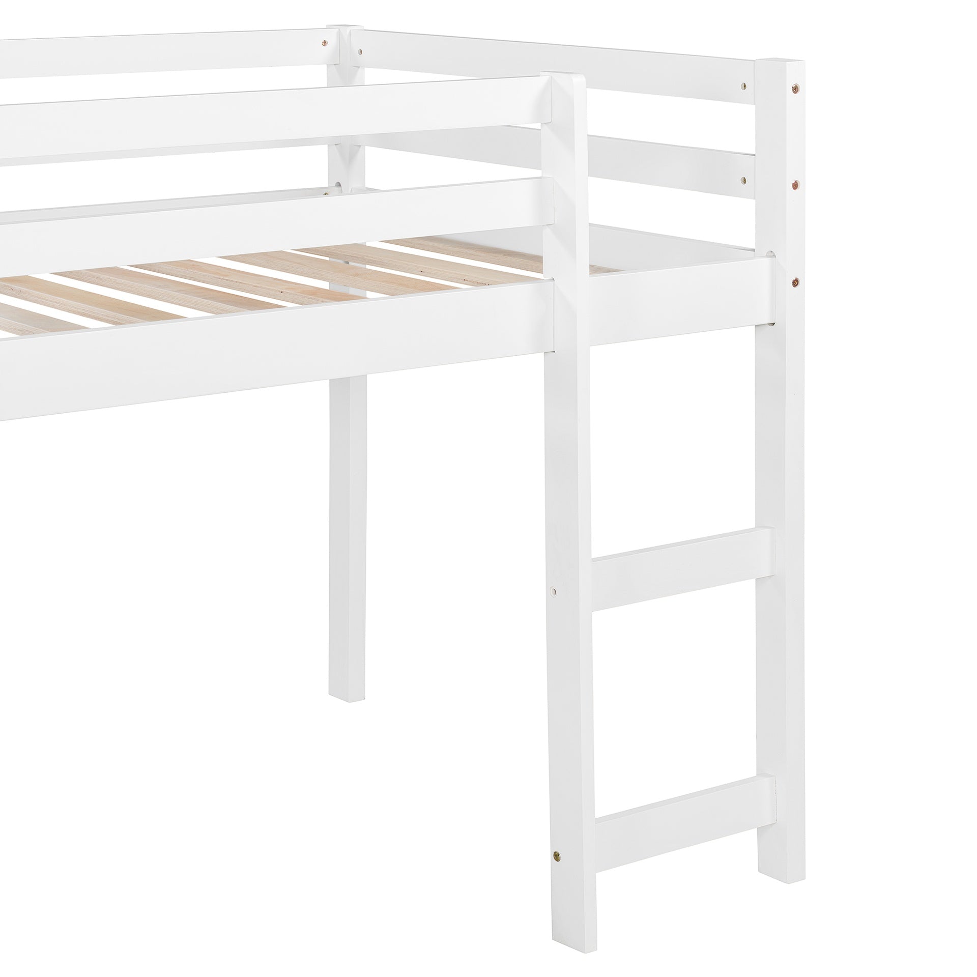 Loft Bed with Slide, Multifunctional Design, Twin (White)