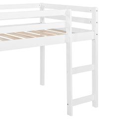 Loft Bed with Slide, Multifunctional Design, Twin (White)