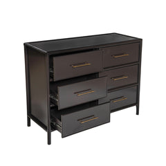 Storage cabinet, stylish style, suitable for living room and dining room entrance, large size, 6 drawers, dark brown