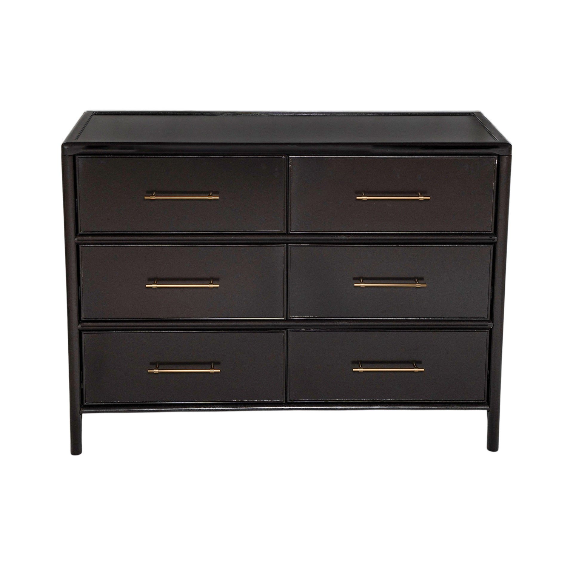 Storage cabinet, stylish style, suitable for living room and dining room entrance, large size, 6 drawers, dark brown