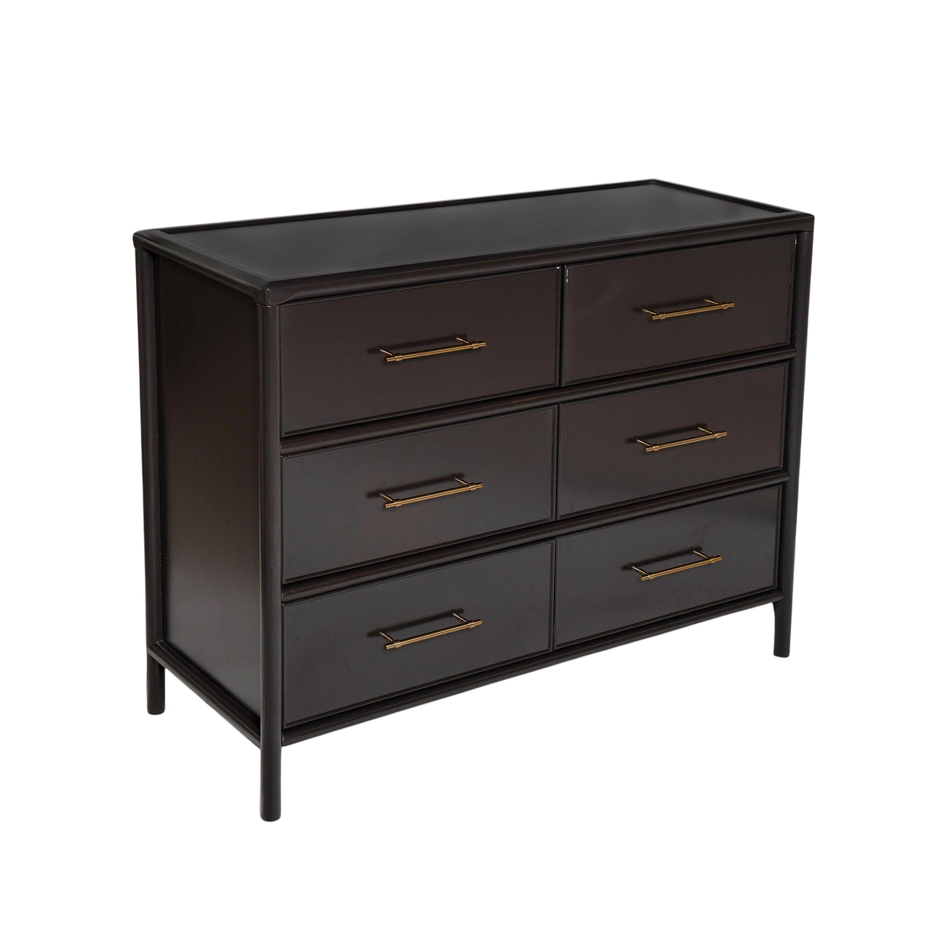 Storage cabinet, stylish style, suitable for living room and dining room entrance, large size, 6 drawers, dark brown