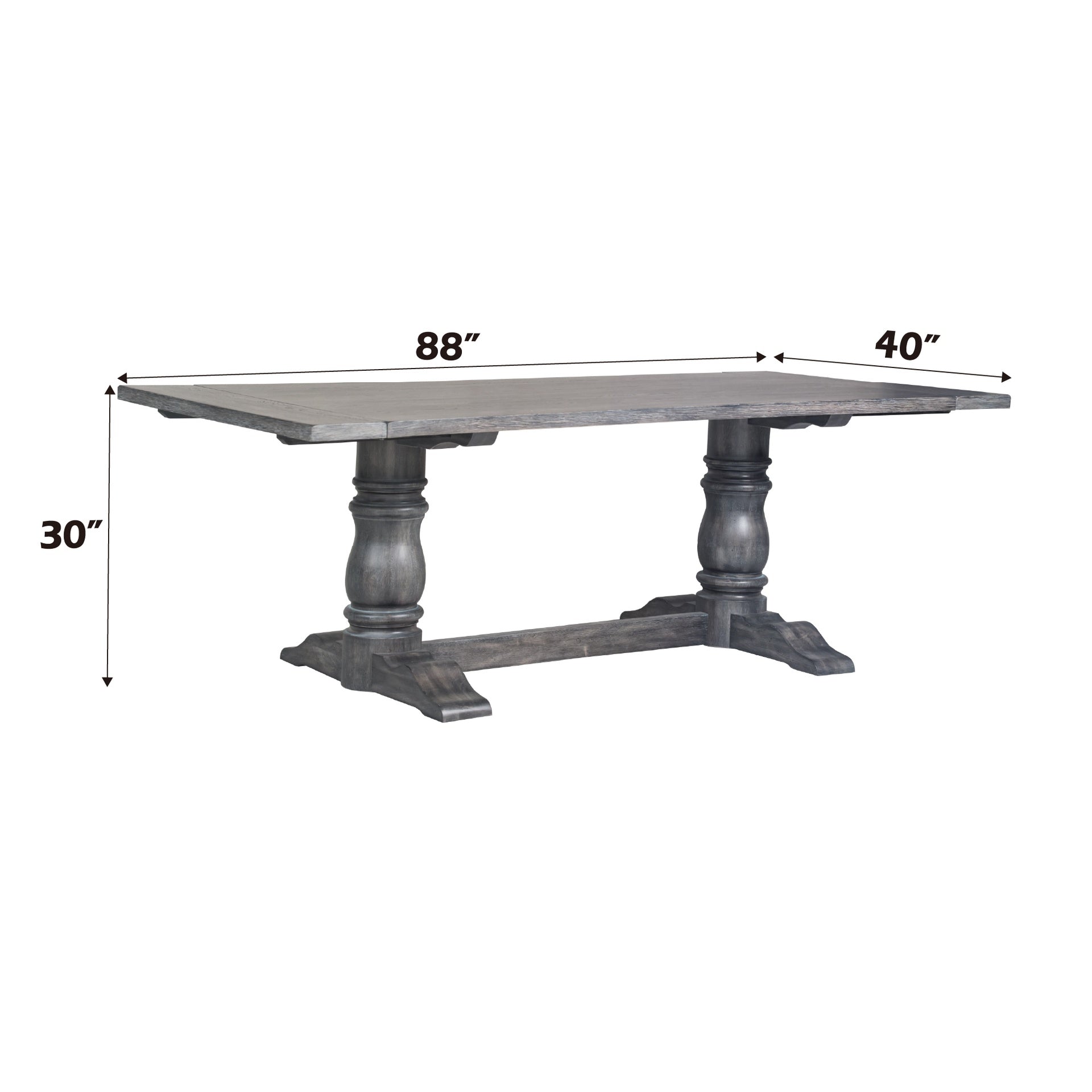 Leventis Weathered Gray Finish 7PCs Dining Room Set