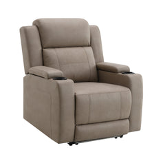 Lugo Camel Leather Aire Power Motion Recliner w/Cup Holder