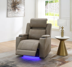 Lugo Camel Leather Aire Power Motion Recliner w/Cup Holder