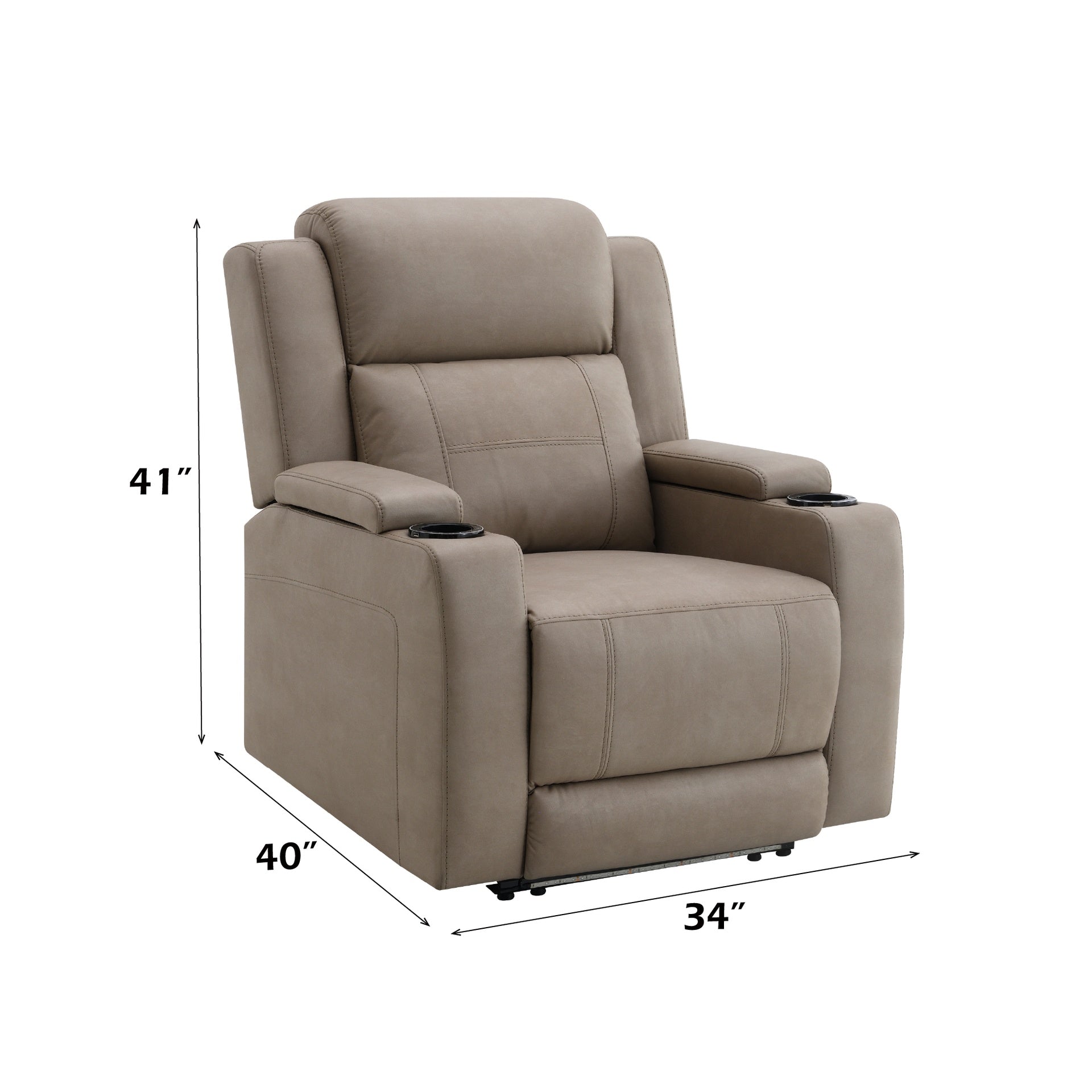 Lugo Camel Leather Aire Power Motion Recliner w/Cup Holder