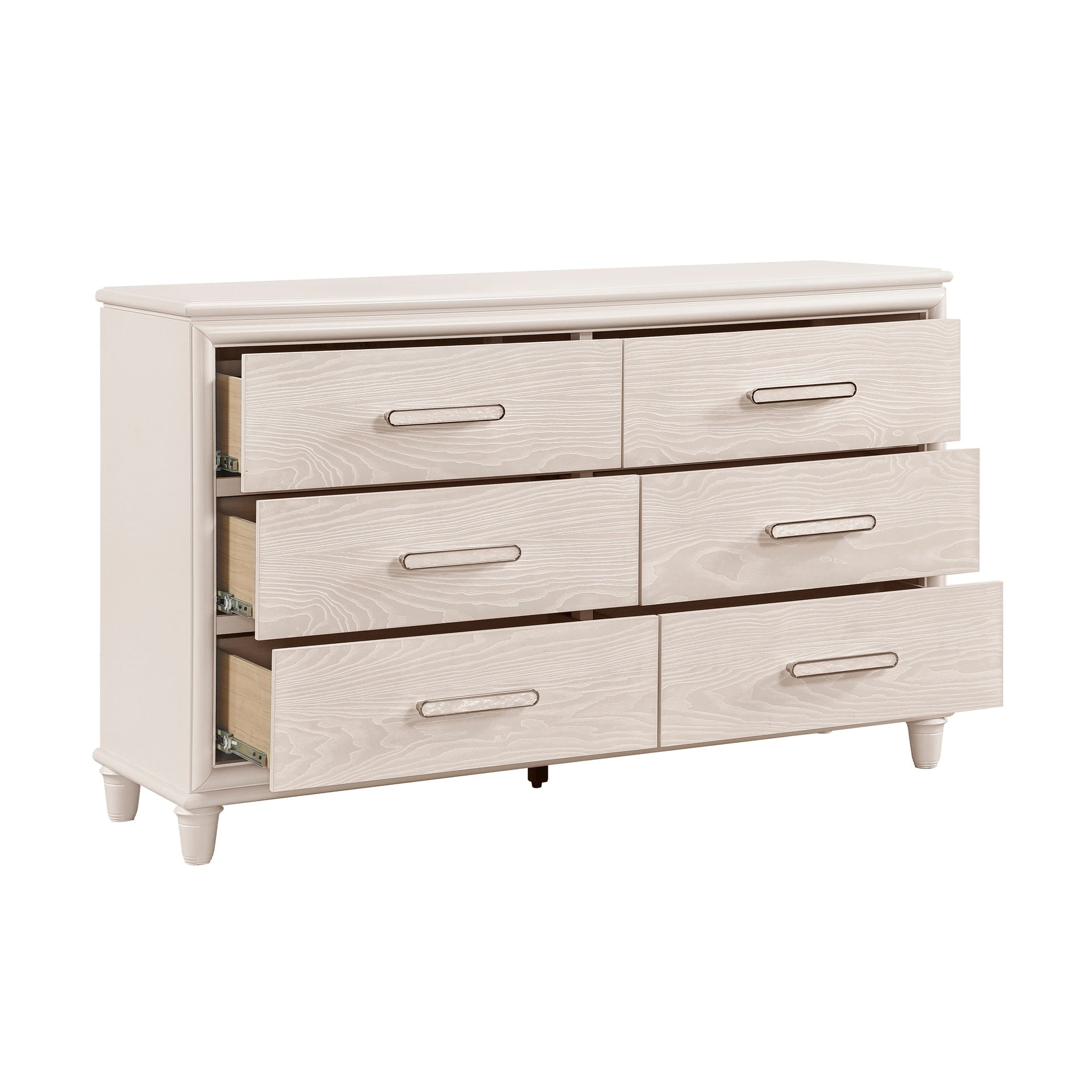 Modern Glam Style Six-Drawer Dresser with Jewelry Trays Wooden Bedroom Furniture 1pc