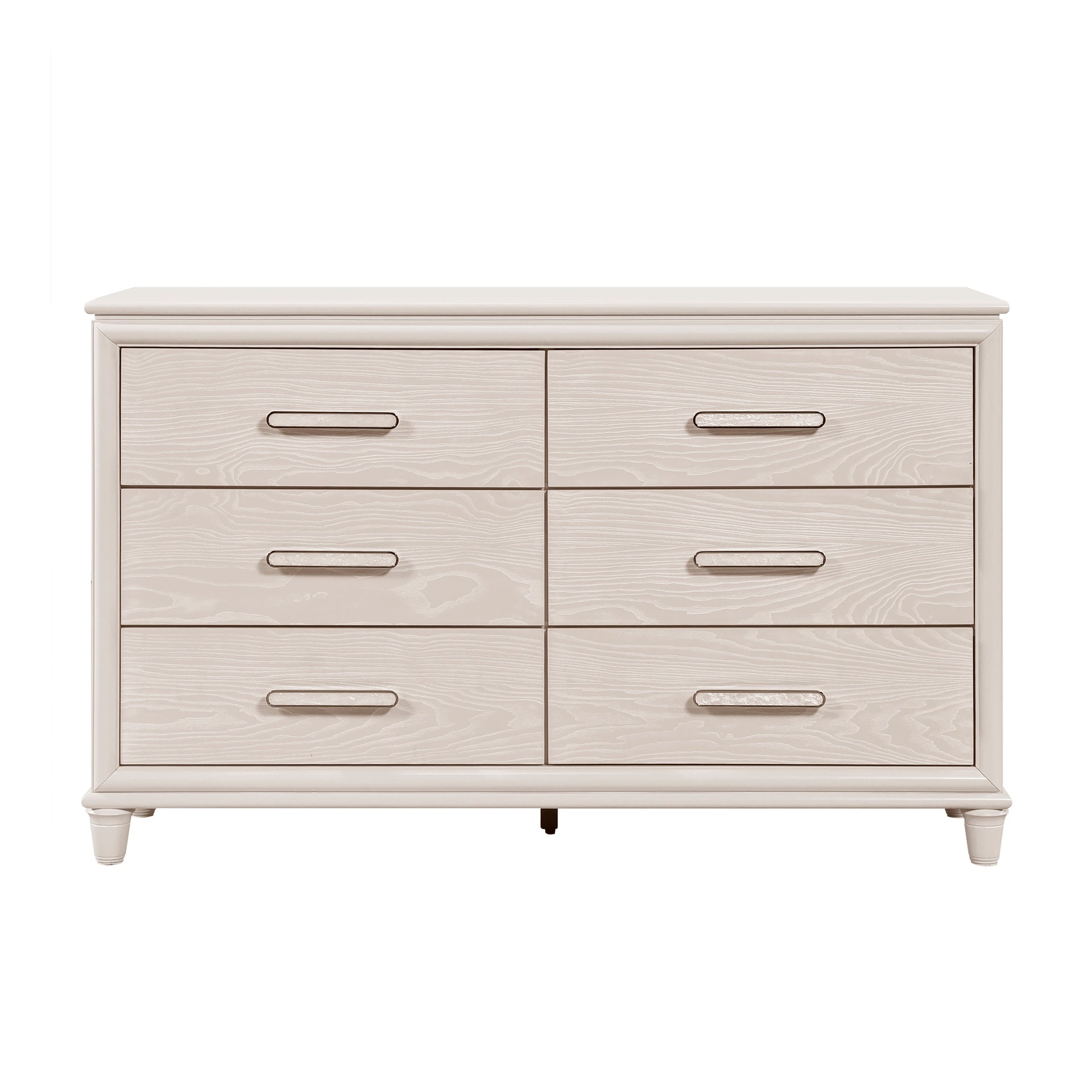 Modern Glam Style Six-Drawer Dresser with Jewelry Trays Wooden Bedroom Furniture 1pc