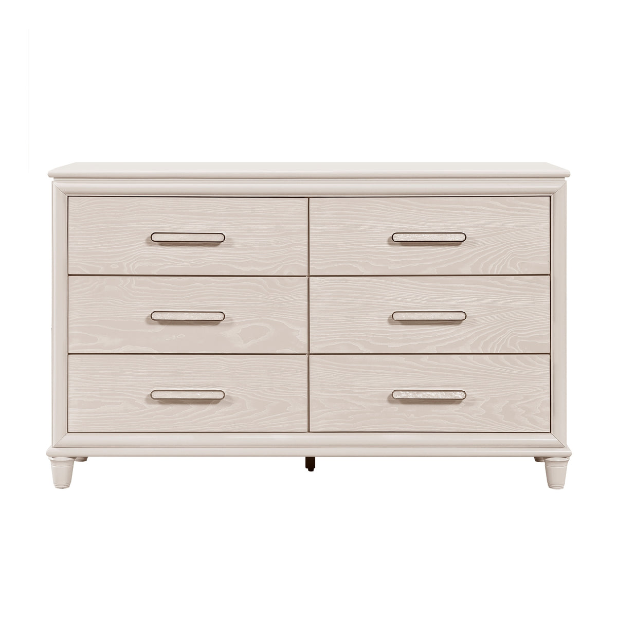Modern Glam Style Six-Drawer Dresser with Jewelry Trays Wooden Bedroom Furniture 1pc