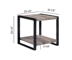 1pc Contemporary End Table with Storage Shelf Rustic Brown Finish Living Room Wooden Furniture