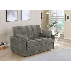 Alvara Dark Grey Tufted Cushion Pull-out Sleeper Sofa Bed