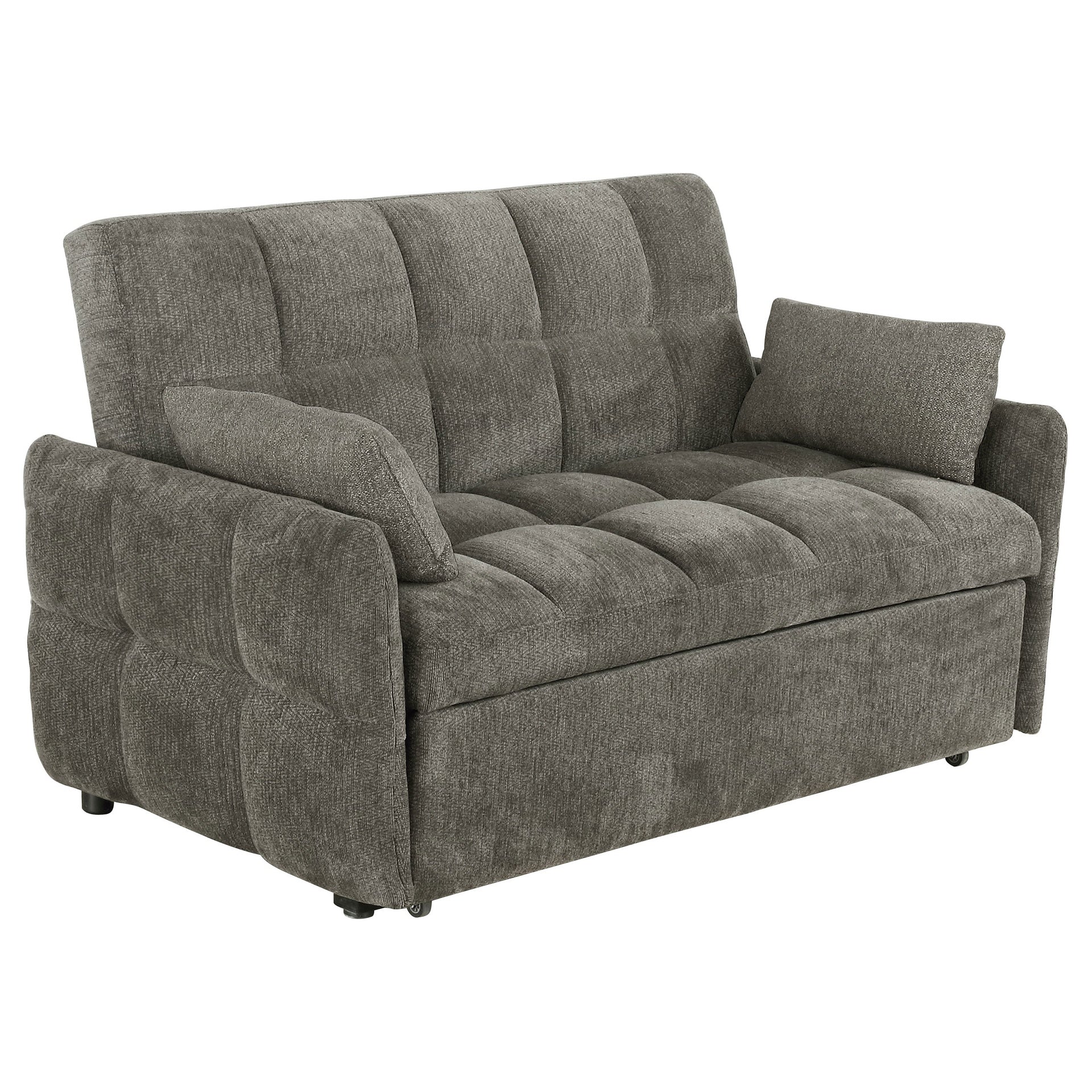 Alvara Dark Grey Tufted Cushion Pull-out Sleeper Sofa Bed