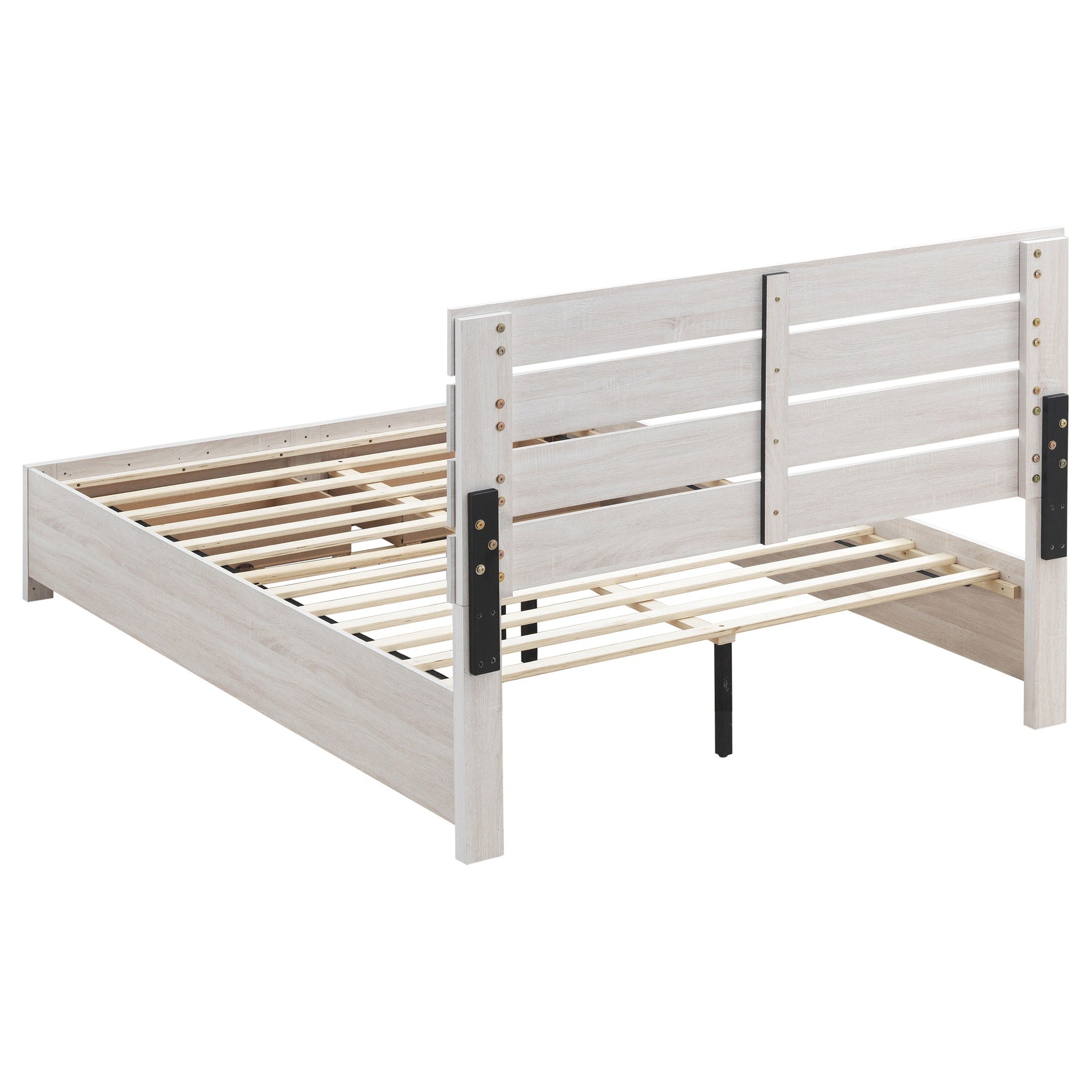 Geary Coastal White Queen Storage Panel Bed