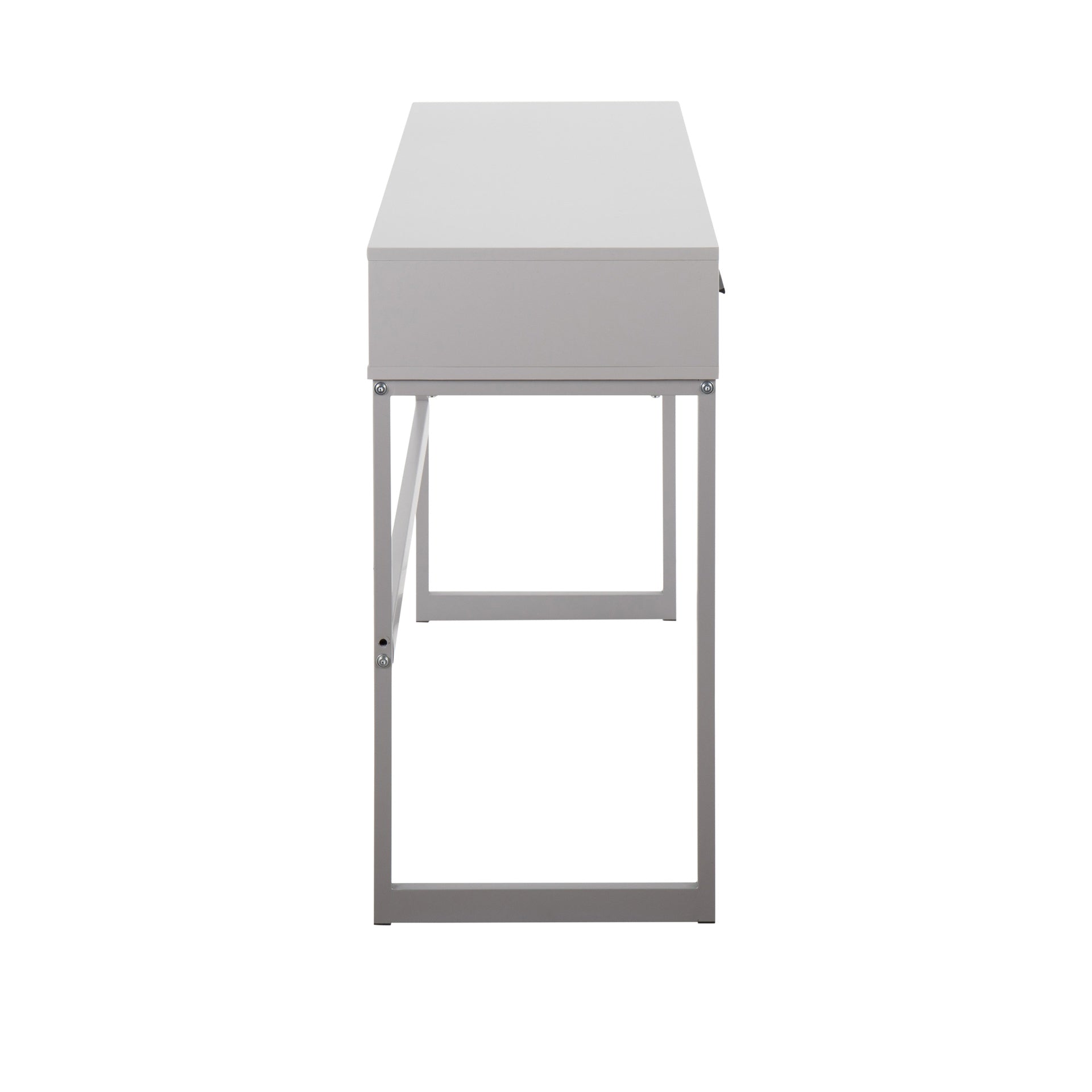 Franklin Contemporary Console Table in Grey Metal and Grey Wood by LumiSource