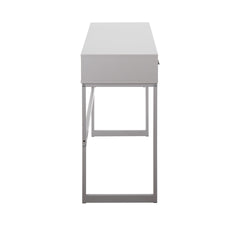 Franklin Contemporary Console Table in Grey Metal and Grey Wood by LumiSource