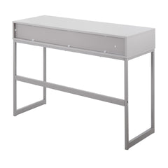 Franklin Contemporary Console Table in Grey Metal and Grey Wood by LumiSource