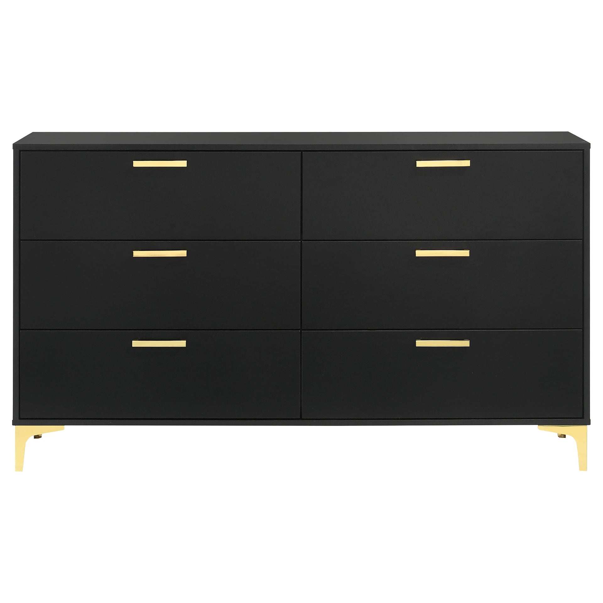 Lexie Black and Gold 6-Drawer Rectangular Dresser