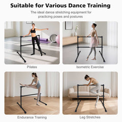 4FT Black Ballet Barre With Adjustable Range Of 6.7-46 Inches For Dance Practice